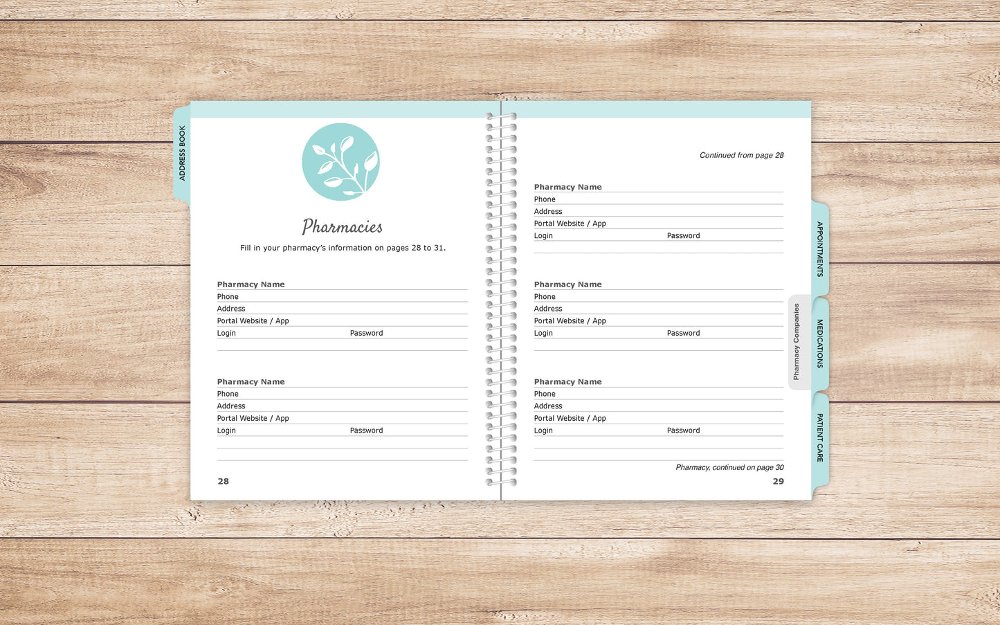 Health Journal in larger print • Guided Medical Journal, Diary