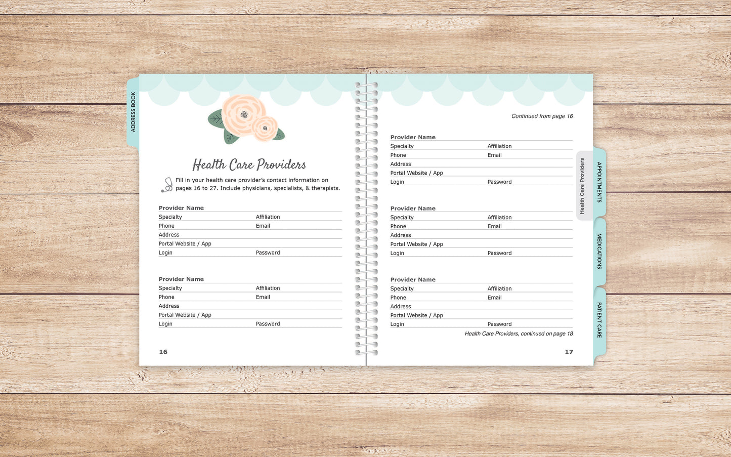 Health Journal in larger print • Guided Medical Journal, Diary