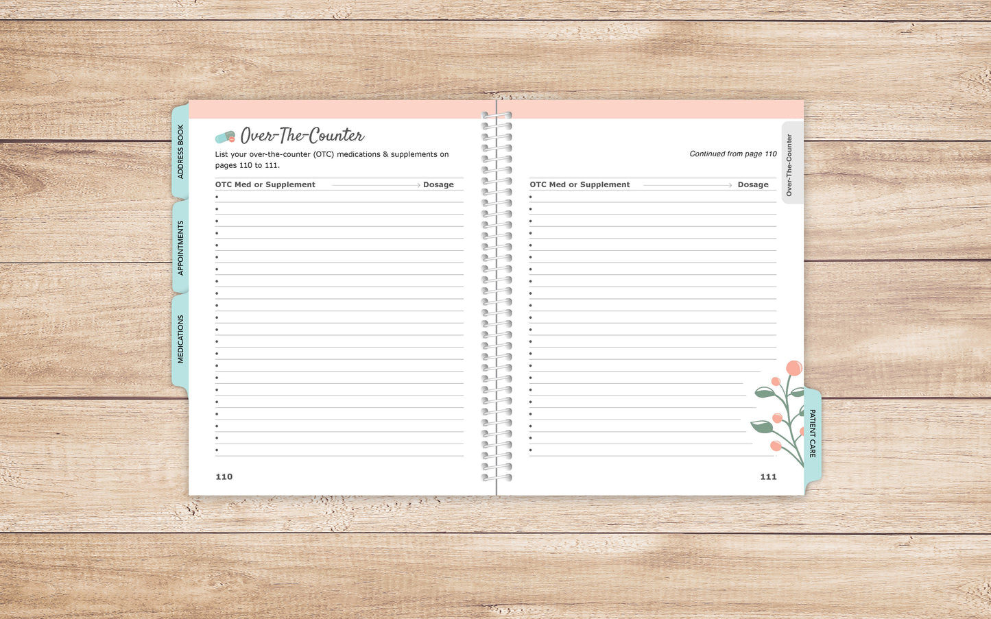 Health Journal in larger print • Guided Medical Journal, Diary