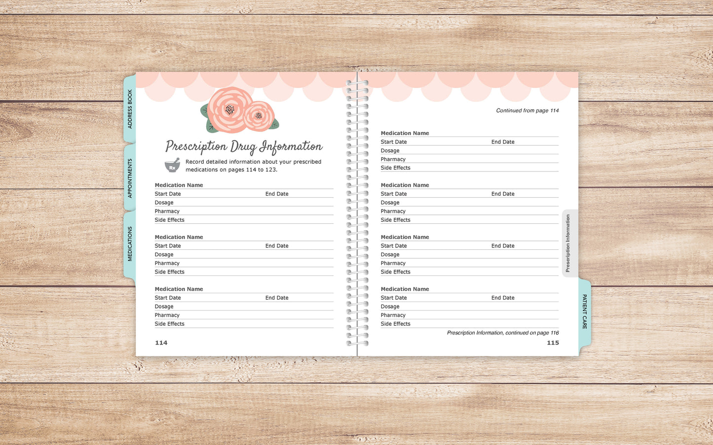 Health Journal in larger print • Guided Medical Journal, Diary