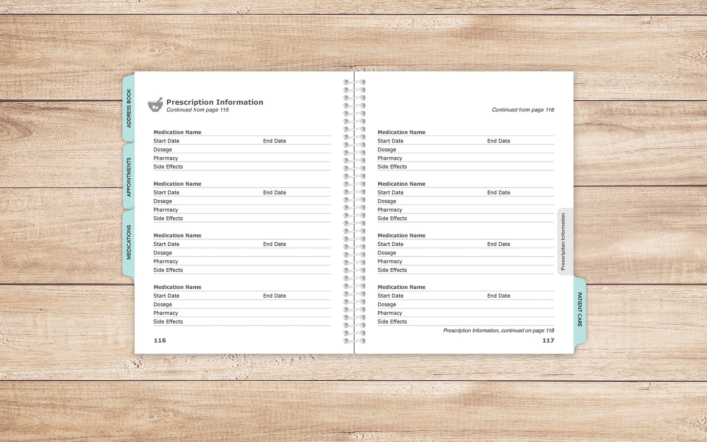 Health Journal in larger print • Guided Medical Journal, Diary