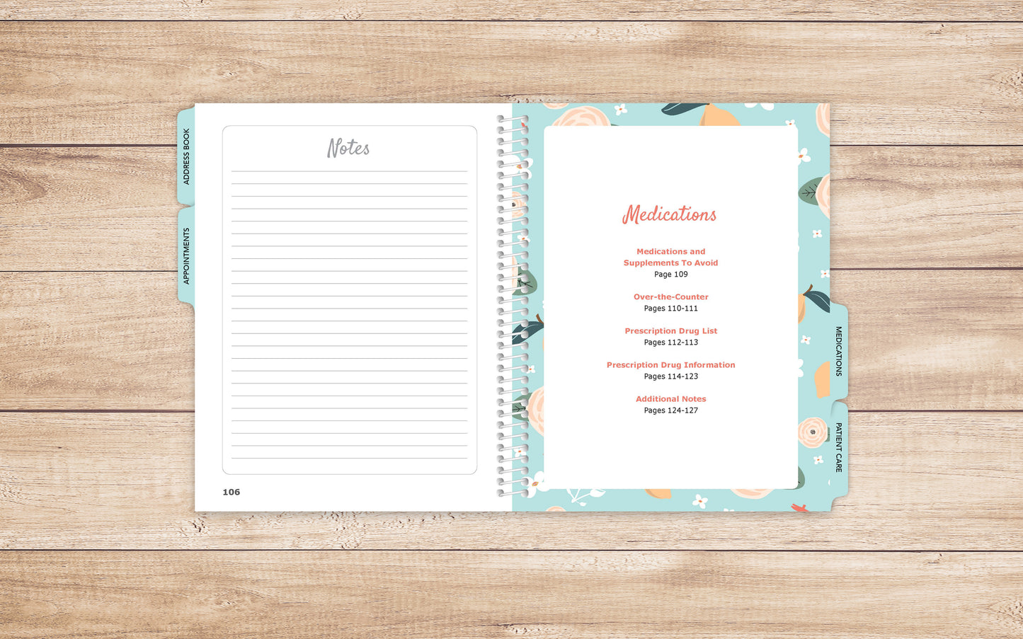 Health Journal in larger print • Guided Medical Journal, Diary