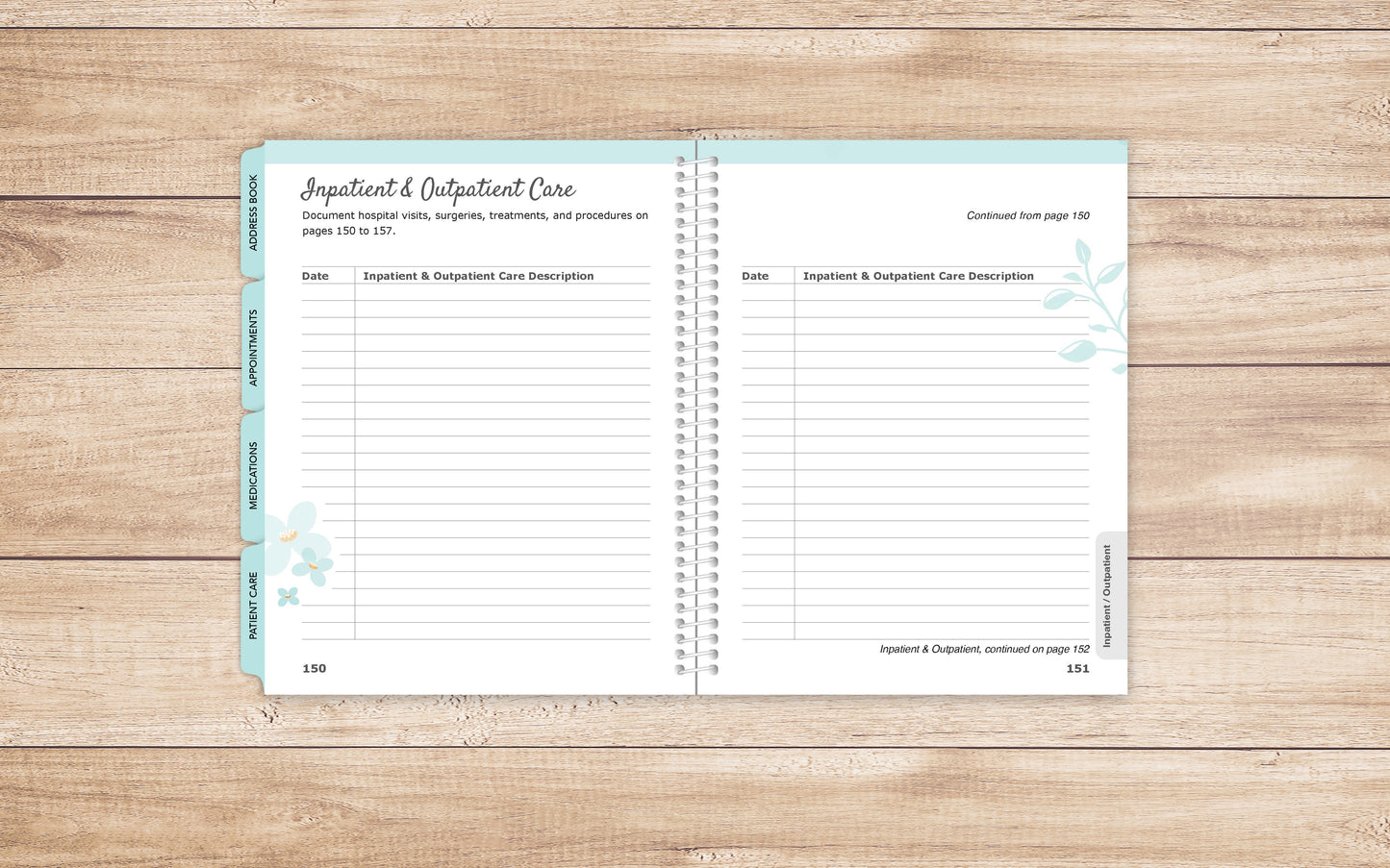 Health Journal in larger print • Guided Medical Journal, Diary