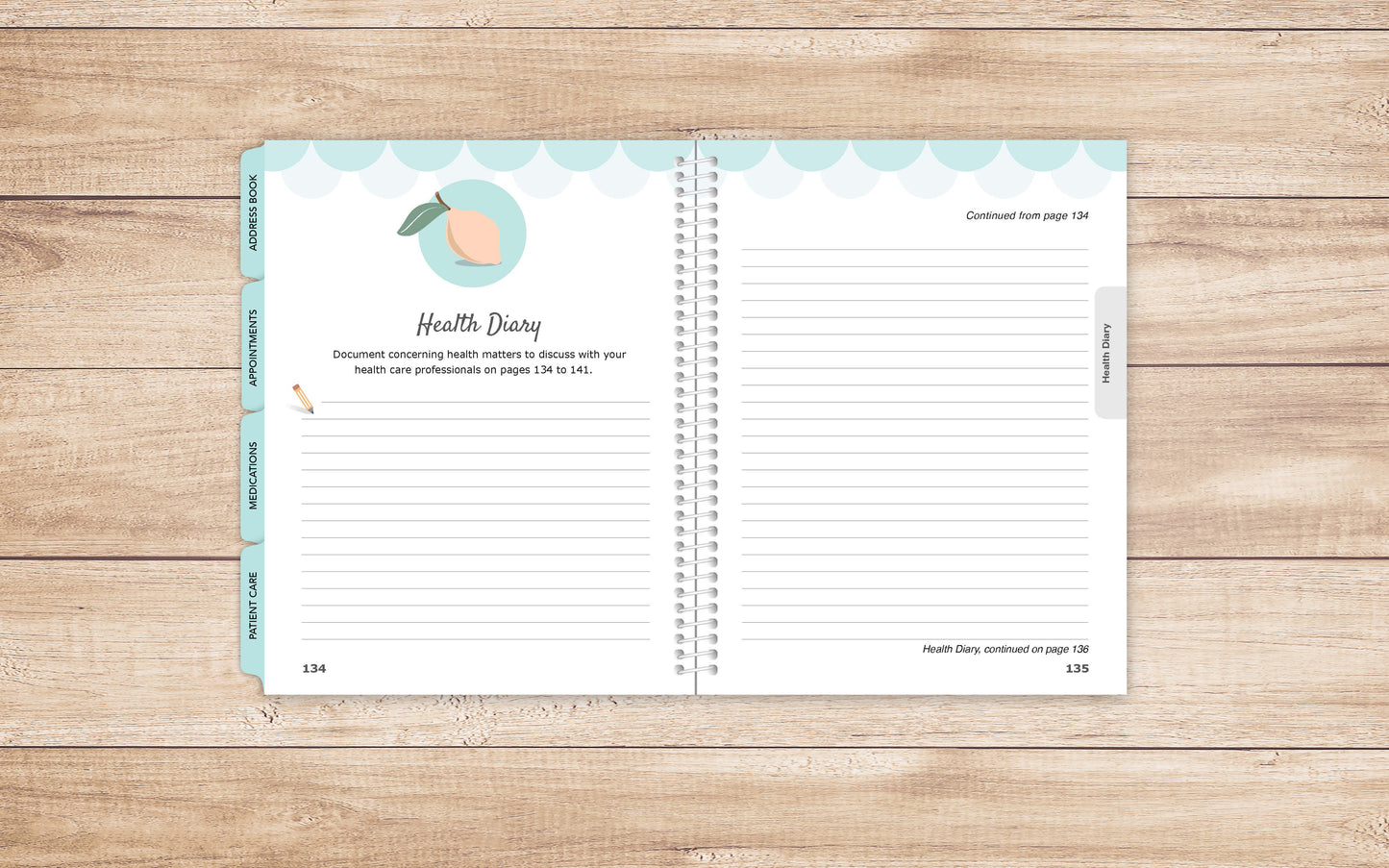 Health Journal in larger print • Guided Medical Journal, Diary