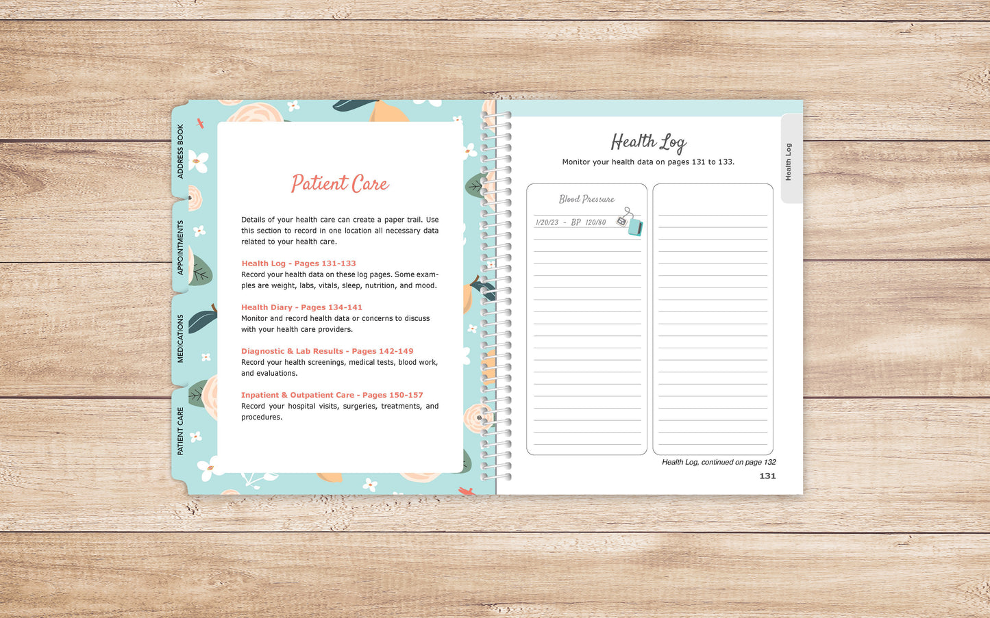 Health Journal in larger print • Guided Medical Journal, Diary