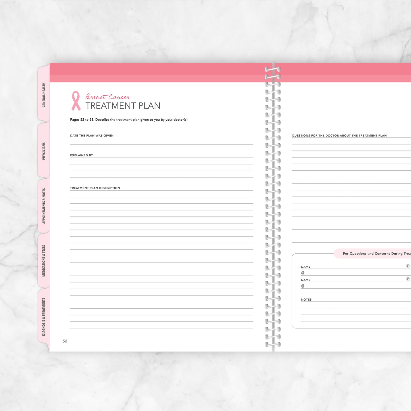 Breast Cancer Journal & Cancer Treatment Planner