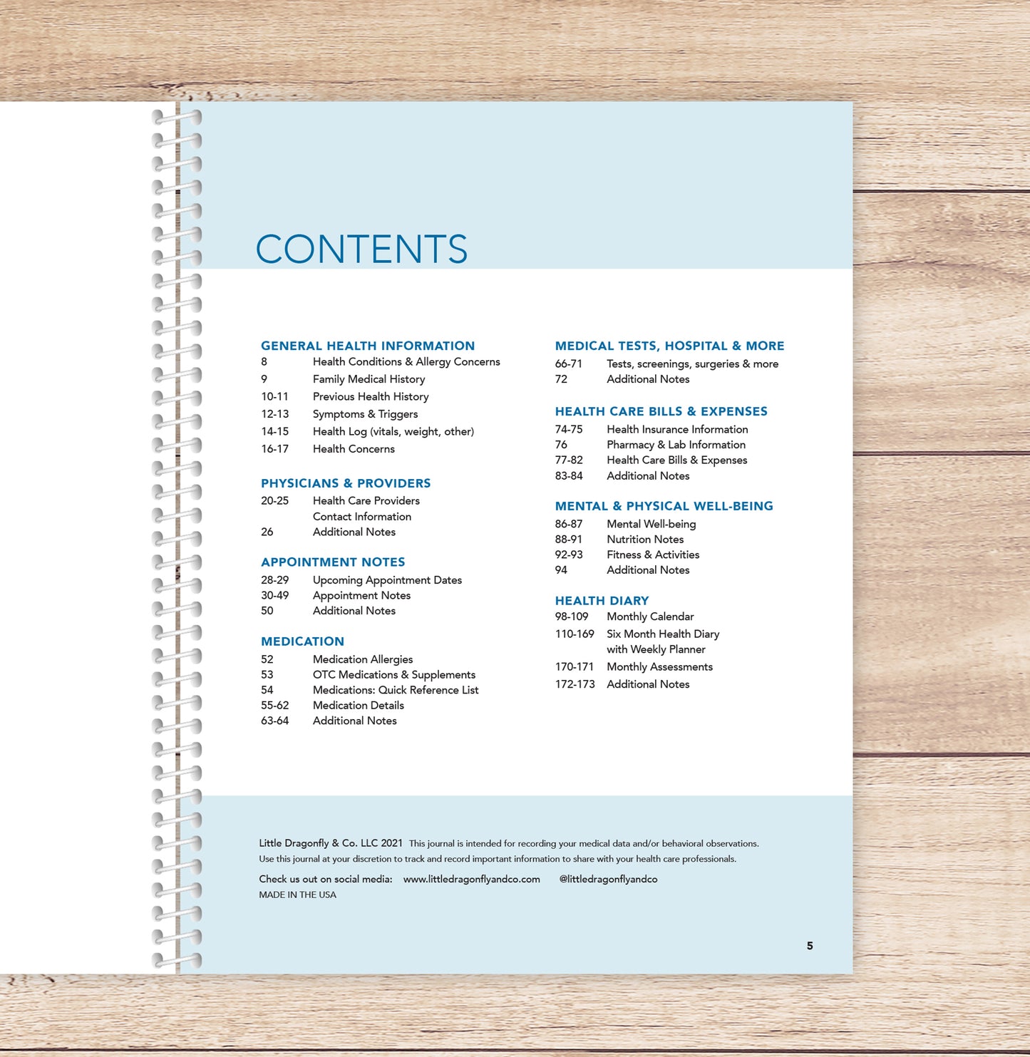 Health & Wellness Journal • Guided Medical Journal, Diary and Undated Planner