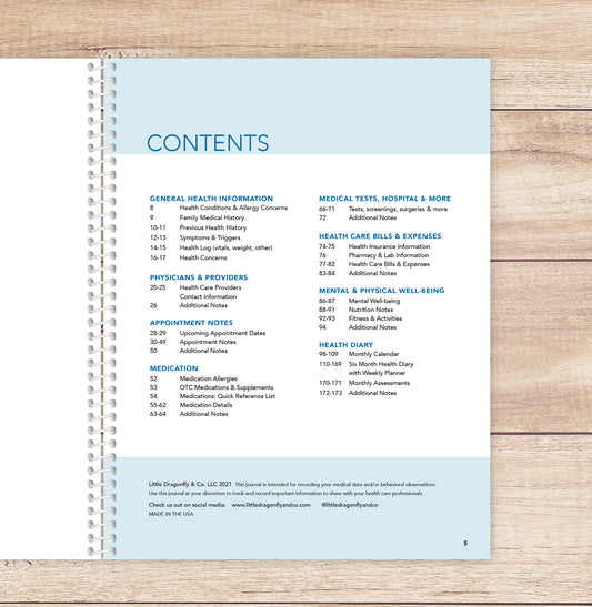 Health & Wellness Journal • Guided Medical Journal, Diary and Undated Planner