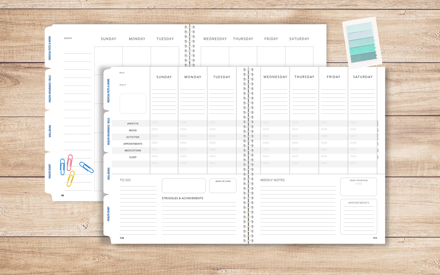 Health & Wellness Journal • Guided Medical Journal, Diary and Undated Planner