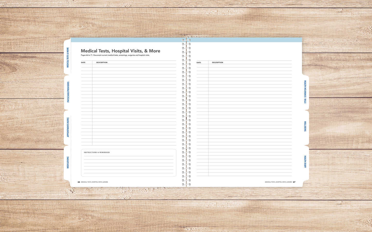 Health & Wellness Journal • Guided Medical Journal, Diary and Undated Planner