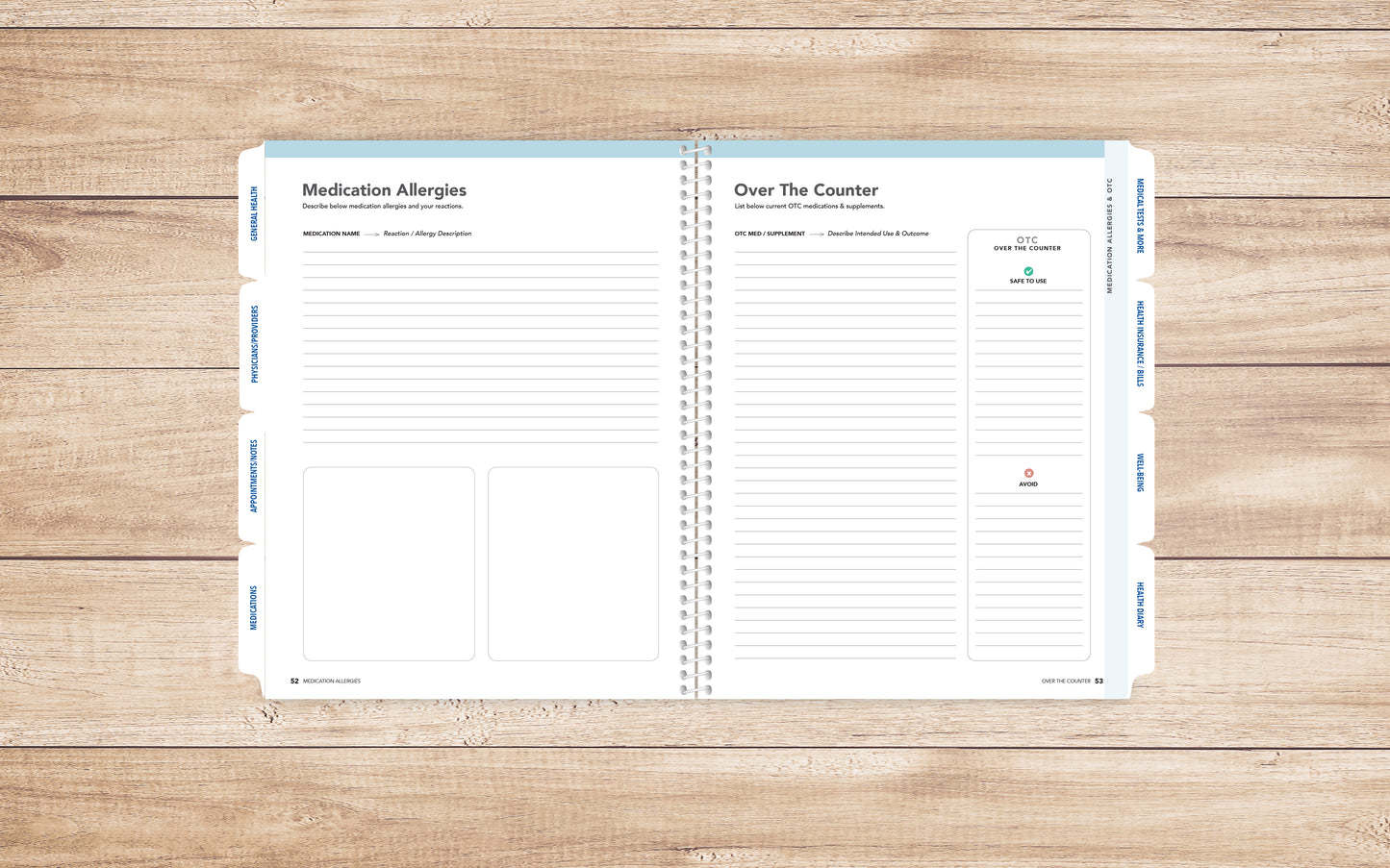 Health & Wellness Journal • Guided Medical Journal, Diary and Undated Planner