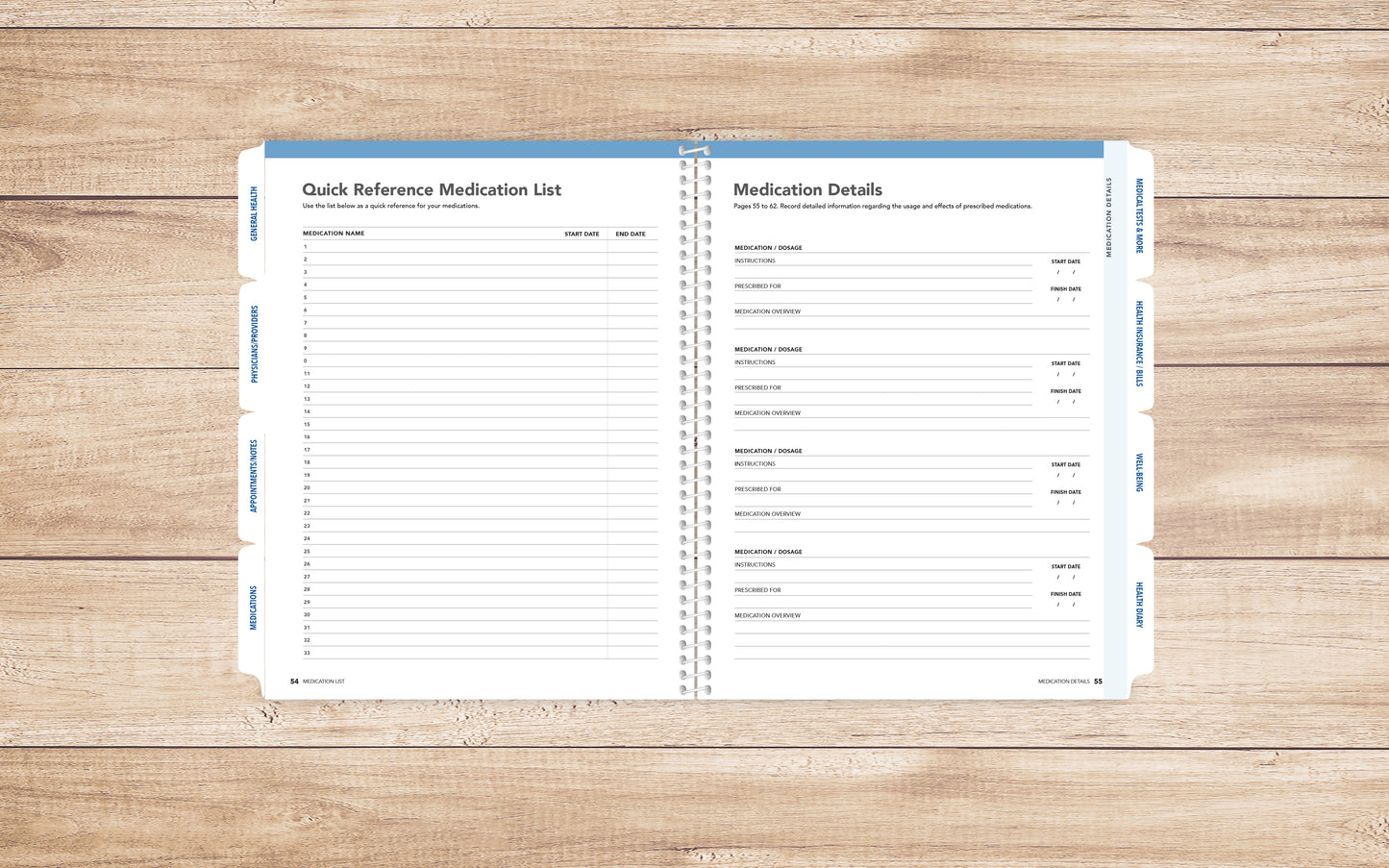 Health & Wellness Journal • Guided Medical Journal, Diary and Undated Planner