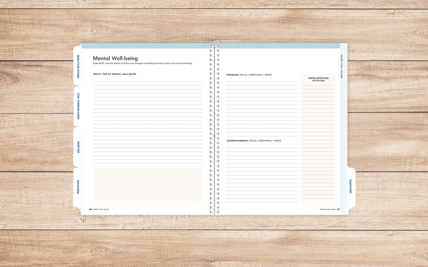 Health & Wellness Journal • Guided Medical Journal, Diary and Undated Planner