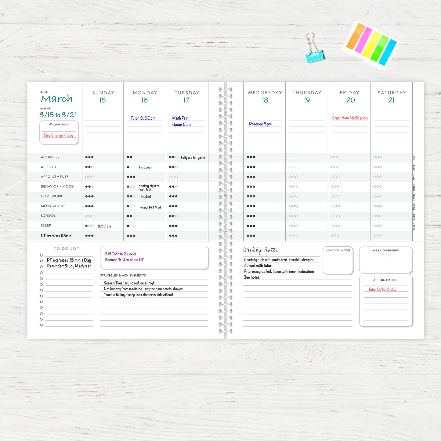 Child Health & Wellness Journal • Guided Medical Journal, Diary and Undated Planner