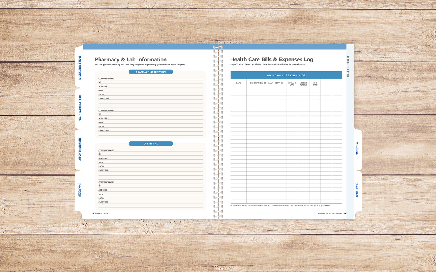 Health & Wellness Journal • Guided Medical Journal, Diary and Undated Planner